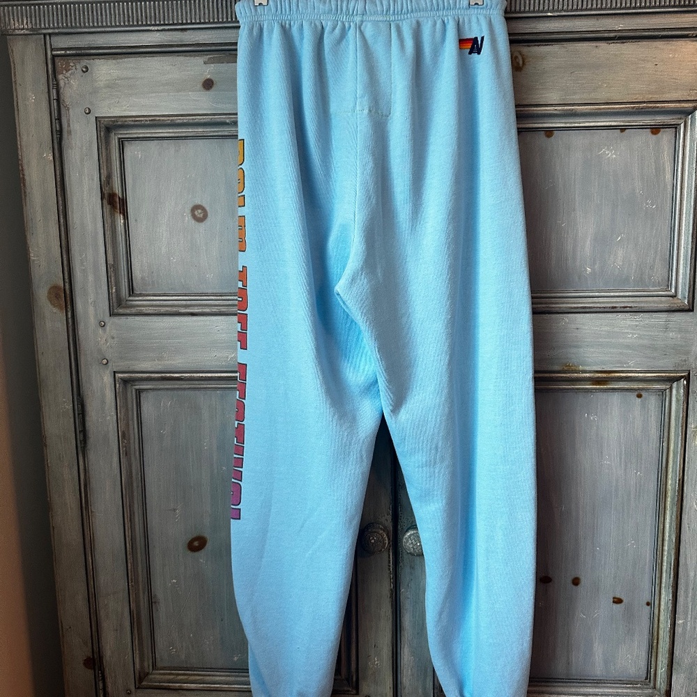 Aviator Nation Palm Tree Festival Dana Point Sweat Pants in Ocean Blue Size L - Picture 10 of 11